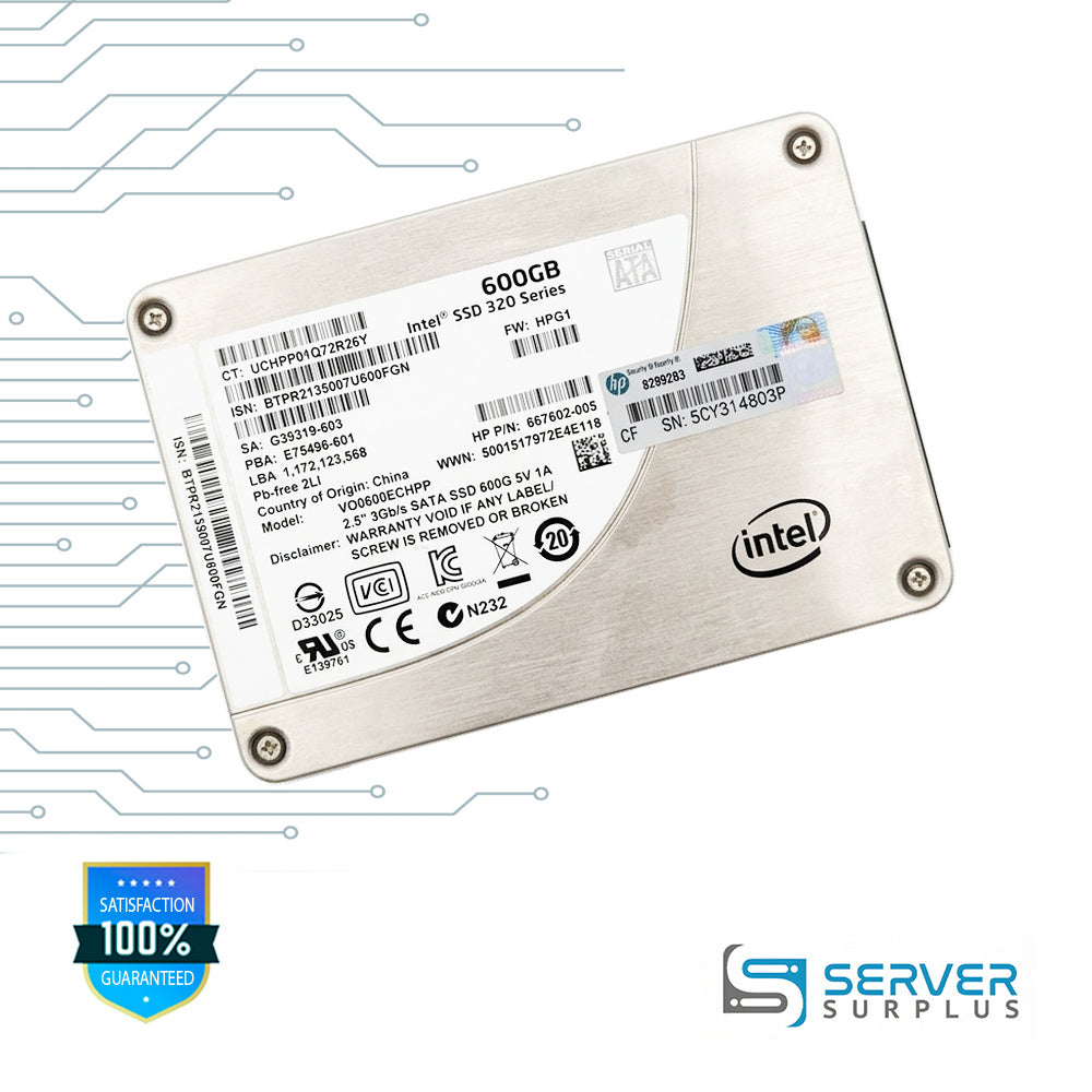 HP SSD 320 Series 600GB SATA 3Gb/s 2.5 in Enterprise SSD | 667602-005 | VO0600ECHPP