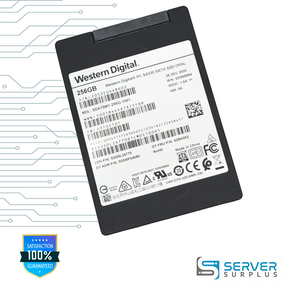 Lenovo PC SA530 256GB SATA 6Gb/s 2.5 in Enterprise SSD | 02RK052 | SD9SB8W | SSS0L24770 | SSD0P24686