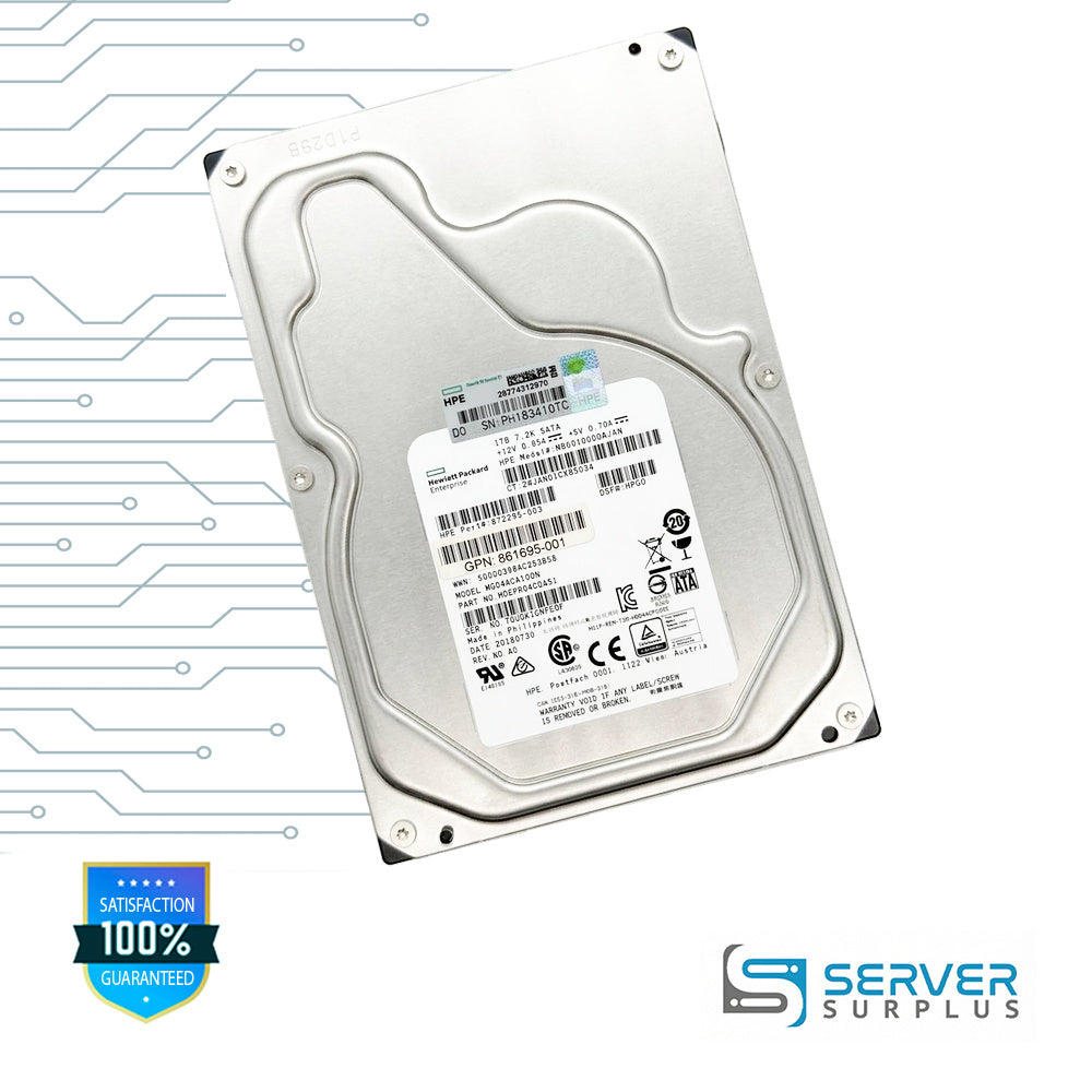 HPE MG04ACA100N 1TB SATA 7.2K 3.5 in Enterprise HDD | 872295-003 | HDEPR04CGA51 | GPN:861695-001 | MB01000GWJAN