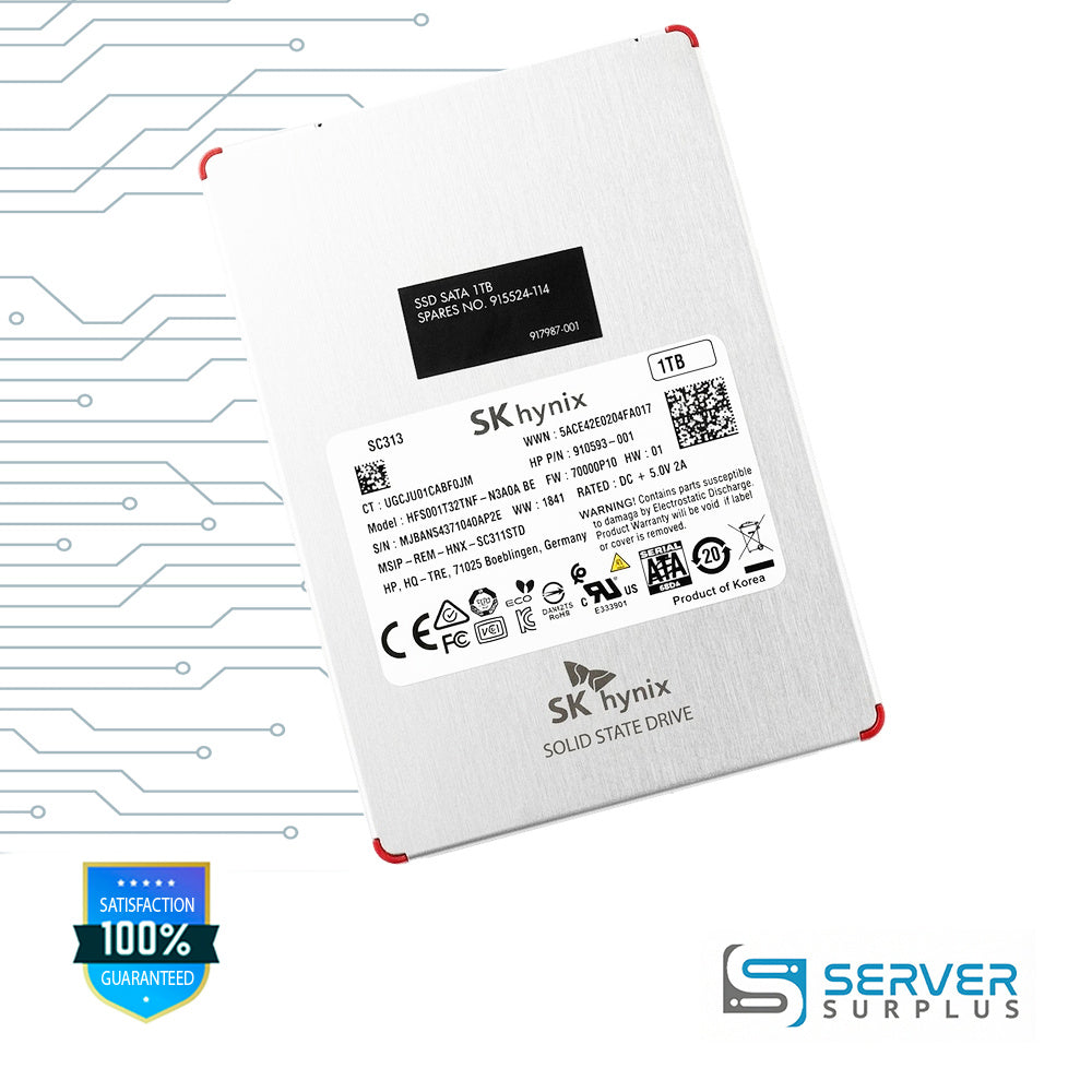 HP SC313 1TB SATA 6Gb/s 2.5 in Enterprise SSD | 910593-001 | HFS001T32TNF-N3A0ABE | 915524-114