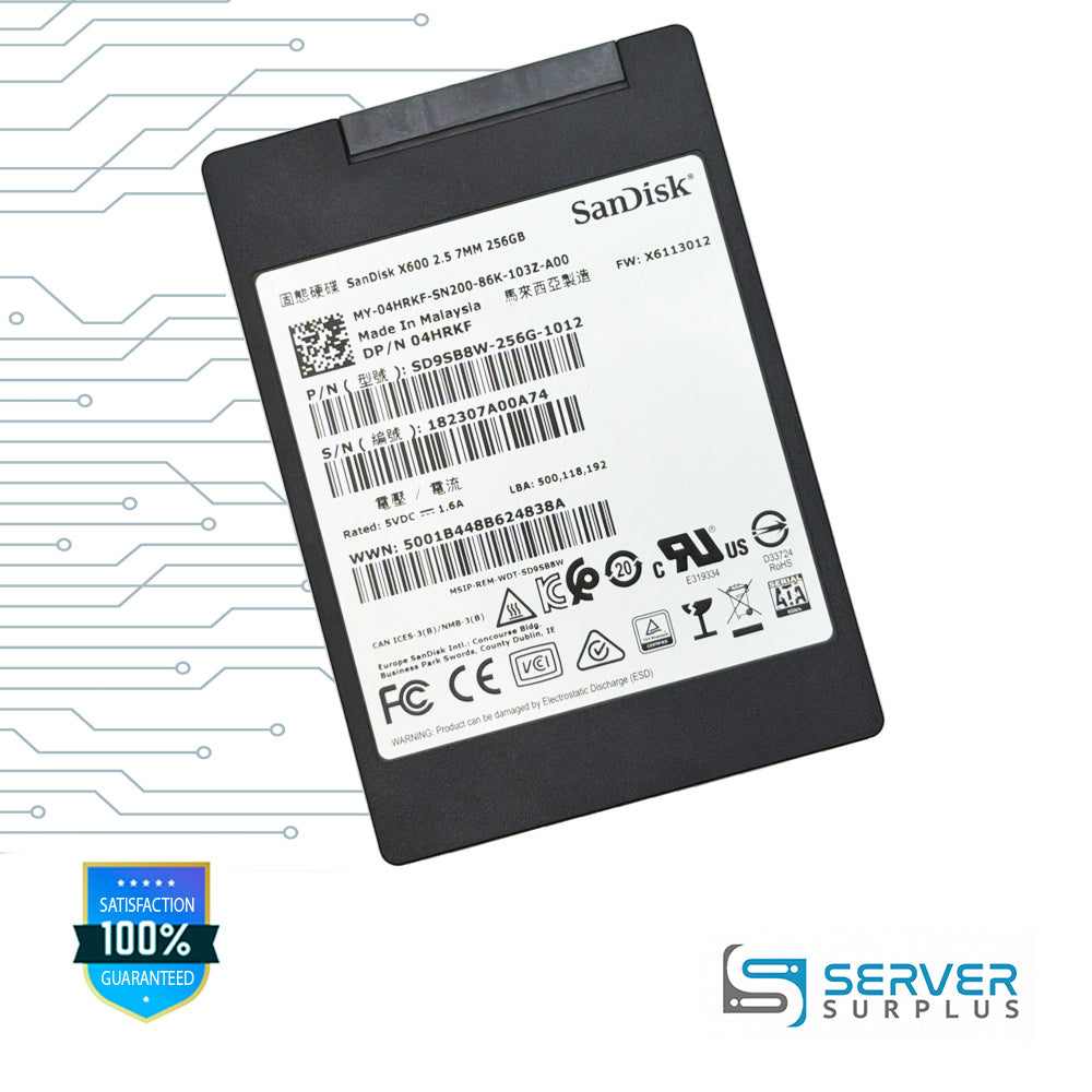 Dell X600 256GB SATA 2.5 in Enterprise SSD | 04HRKF | SD9SB8W-256G-1012 | 4HRKF