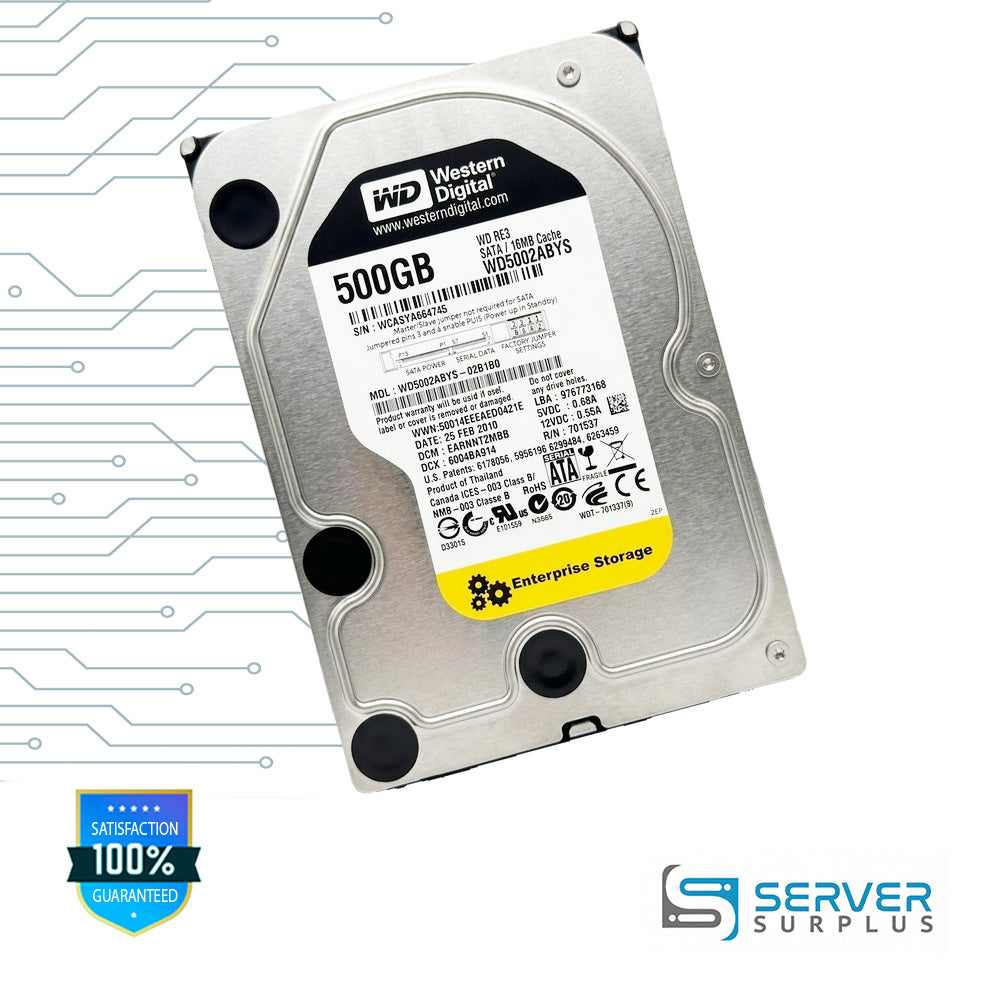 WD RE3 500GB SATA 3.5 in Enterprise HDD | WD5002ABYS