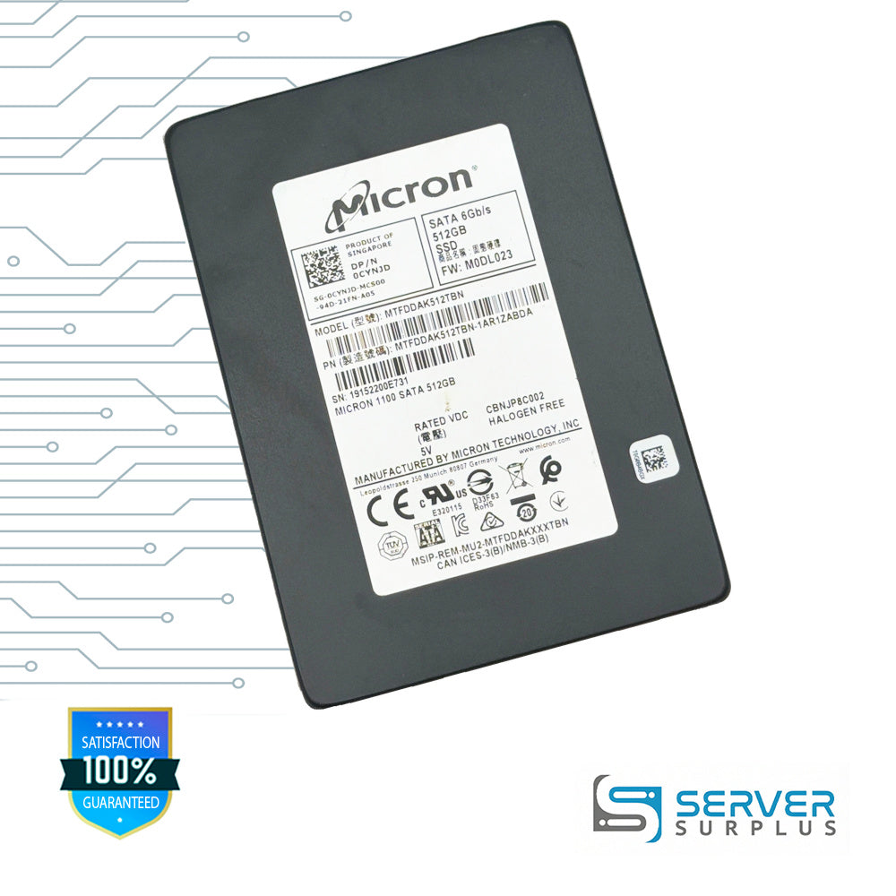 Dell 1100 512GB SATA 6Gb/s 2.5 in Enterprise SSD | 0CYNJD | MTFDDAK512TBN-1AR1ZABDA | CYNJD