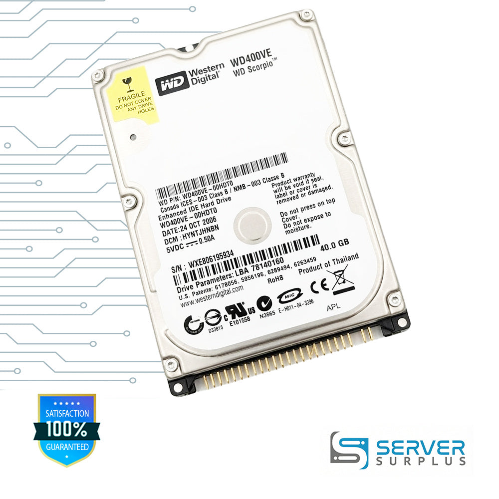 WD Scorpio 40.0GB IDE 2.5 in Enterprise HDD | WD400VE-00HDT0