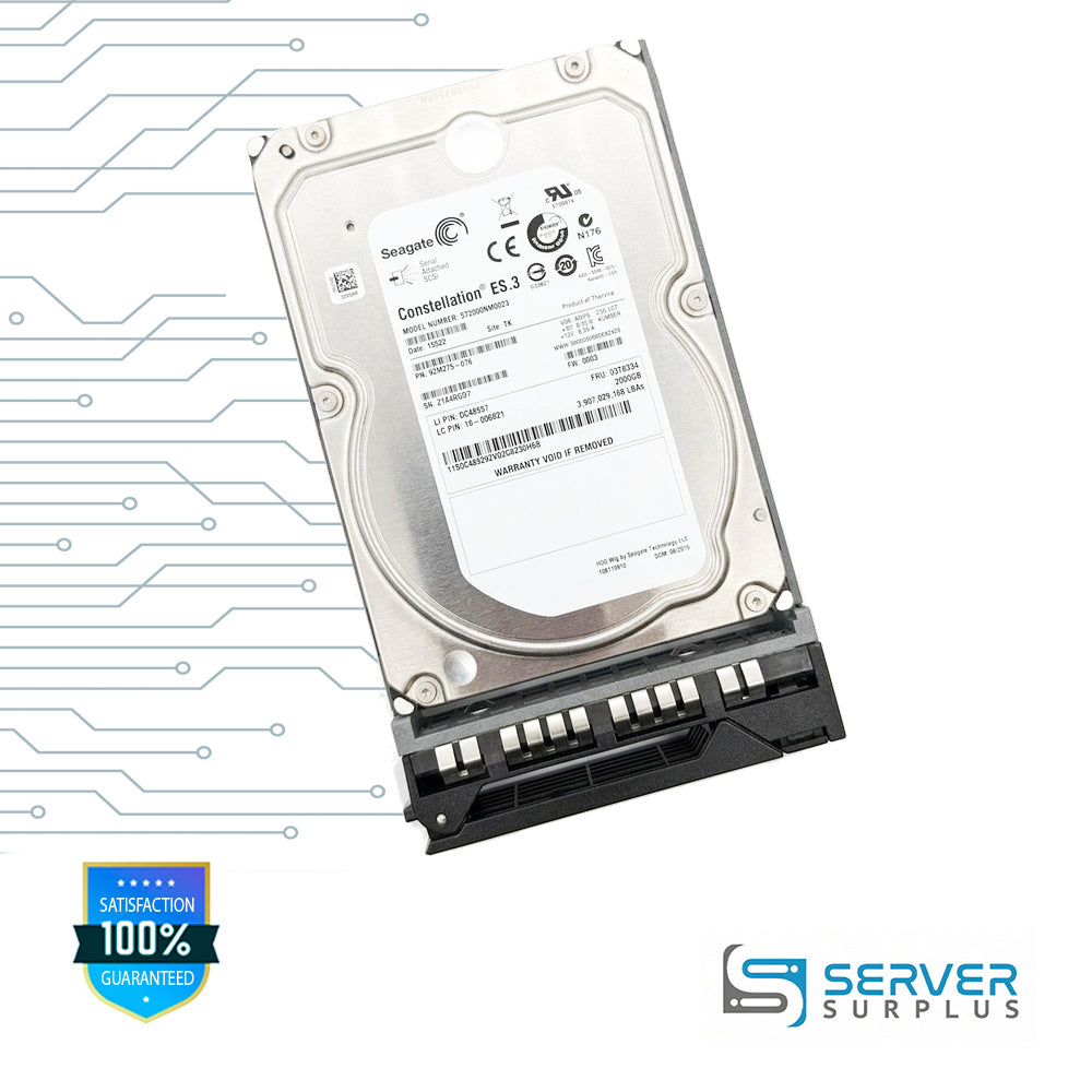 Lenovo Constellation ES.3 2TB SAS 7.2K 3.5 in Enterprise HDD | 03T8334 | ST2000NM0023 | 0C19531 | 0C44510 | 0C48929 | 16-006821