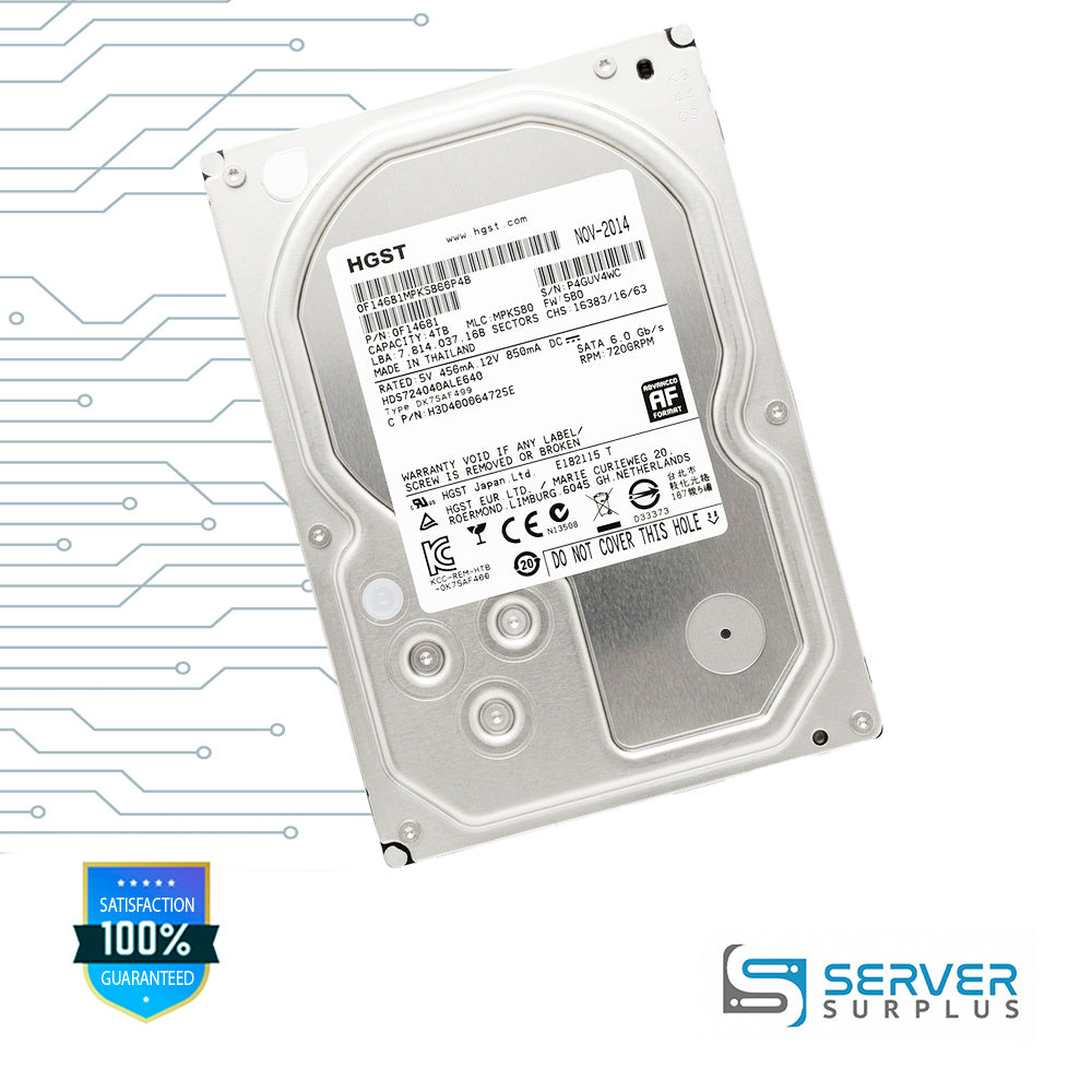 HGST HDS724040ALE640 4TB SATA 7.2K 512e 3.5 in Enterprise HDD | 0F14681 | H3D40006472SE