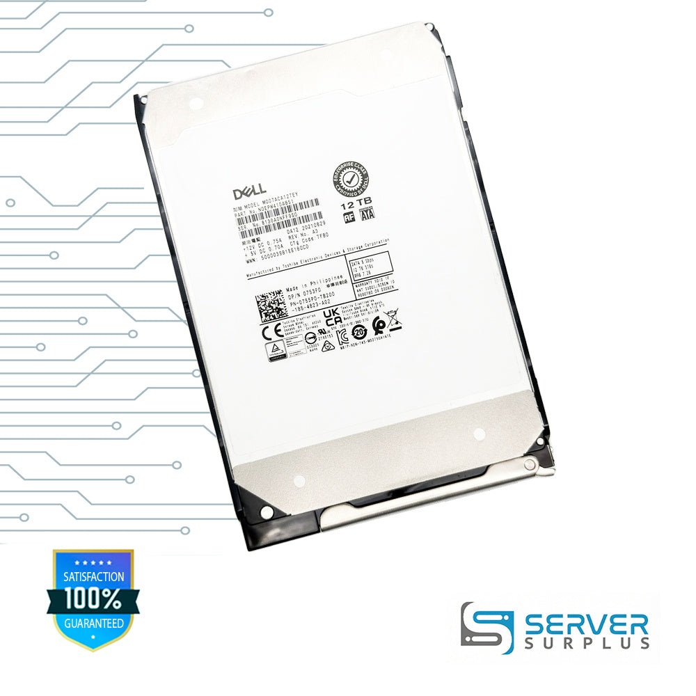 Dell MG07ACA12TEY 12TB SATA 7.2K 512e 3.5 in Enterprise HDD | 0753F0 | HDEPW41DAB51 | 753F0