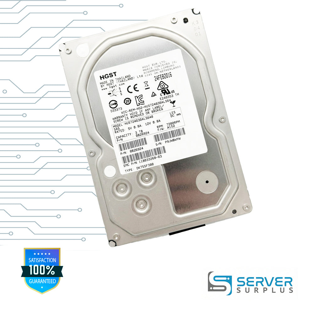 HGST HUS724030ALS640 3TB SAS 6Gb/s 7200 RPM 3.5 in Enterprise HDD | 0B26924