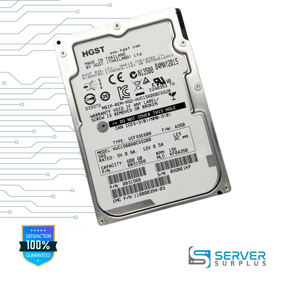 HGST HUC156060CSS20 600GB SAS 15K 2.5 in Enterprise HDD | 0B31568