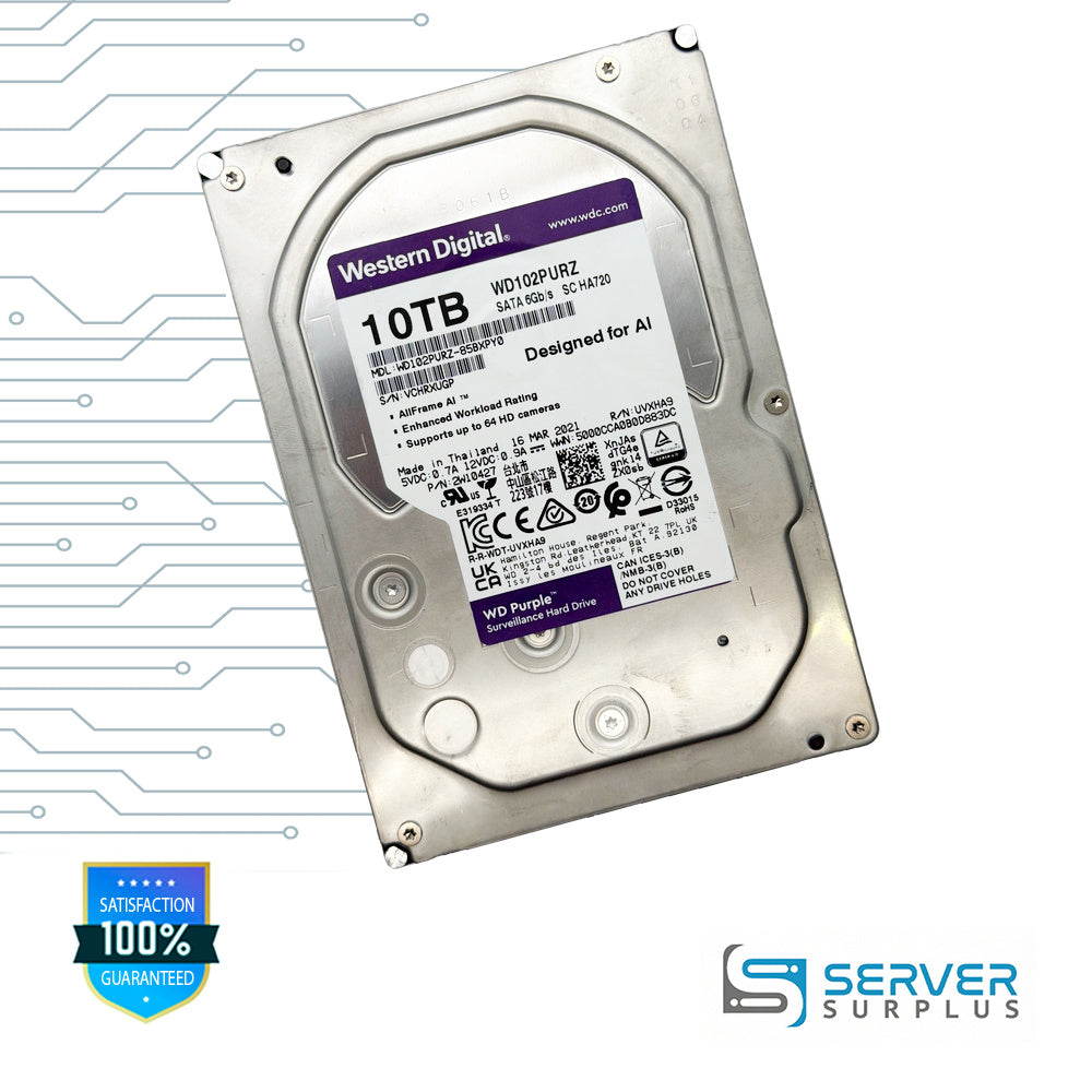 WD Purple 10TB SATA 6Gb/s 3.5 in Enterprise HDD | WD102PURZ