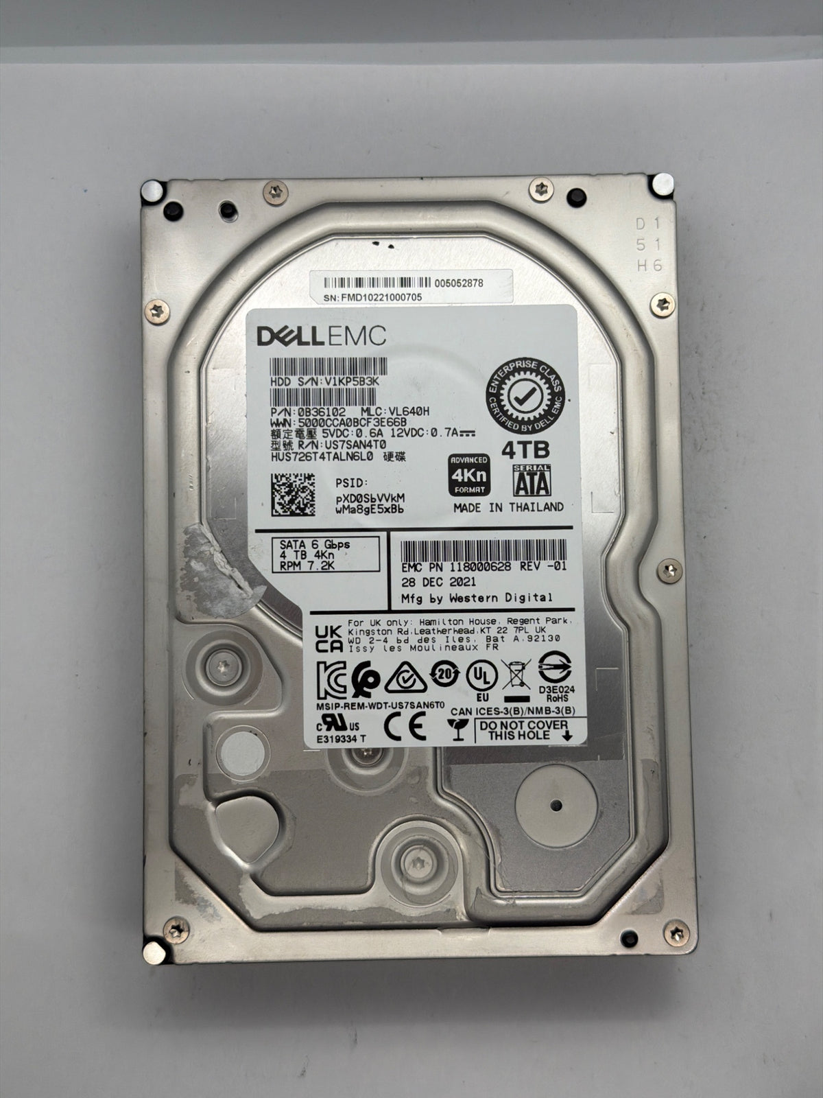 WD HUS726T4TALN6L0 4TB SATA 7.2K 4Kn 3.5 in Enterprise HDD | 0B36102 | 118000628
