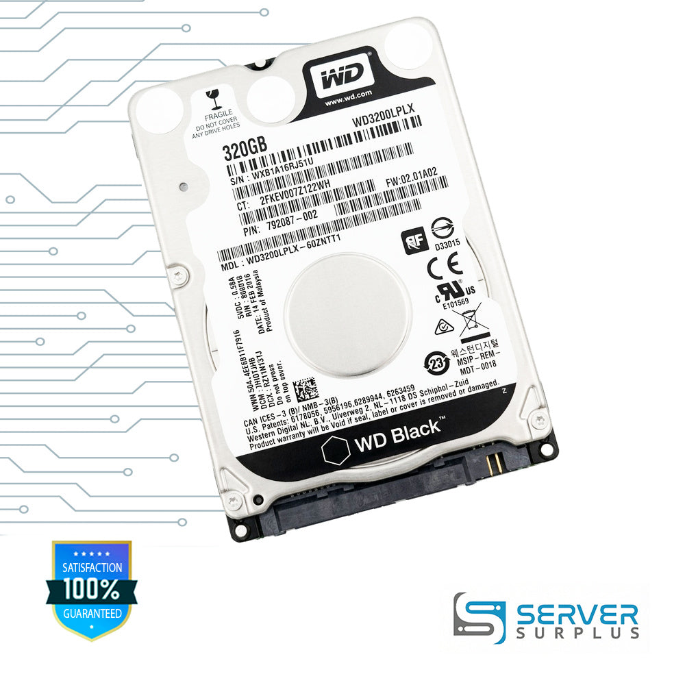 HP Black 320GB SATA 2.5 in Enterprise HDD | 792087-002 | WD3200LPLX