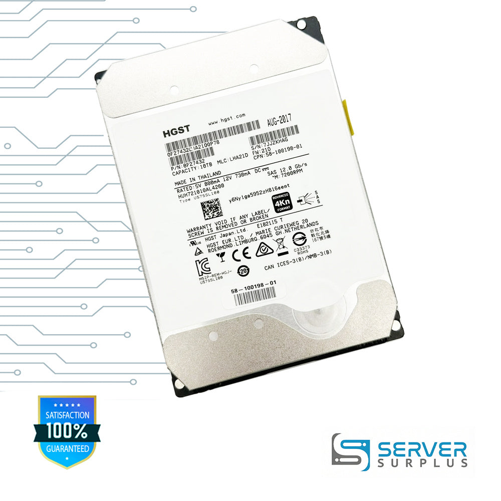 HGST HUH721010AL4200 10TB SAS 12Gb/s 4Kn 3.5 in Enterprise HDD | 0F27432 | 58-100198-01
