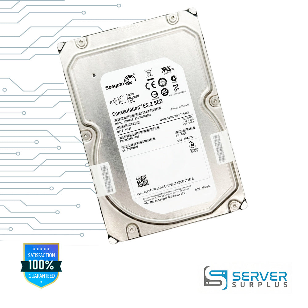 Seagate Constellation ES.2 SED 3TB SAS 6Gb/s 3.5 in Enterprise HDD | ST33000652SS