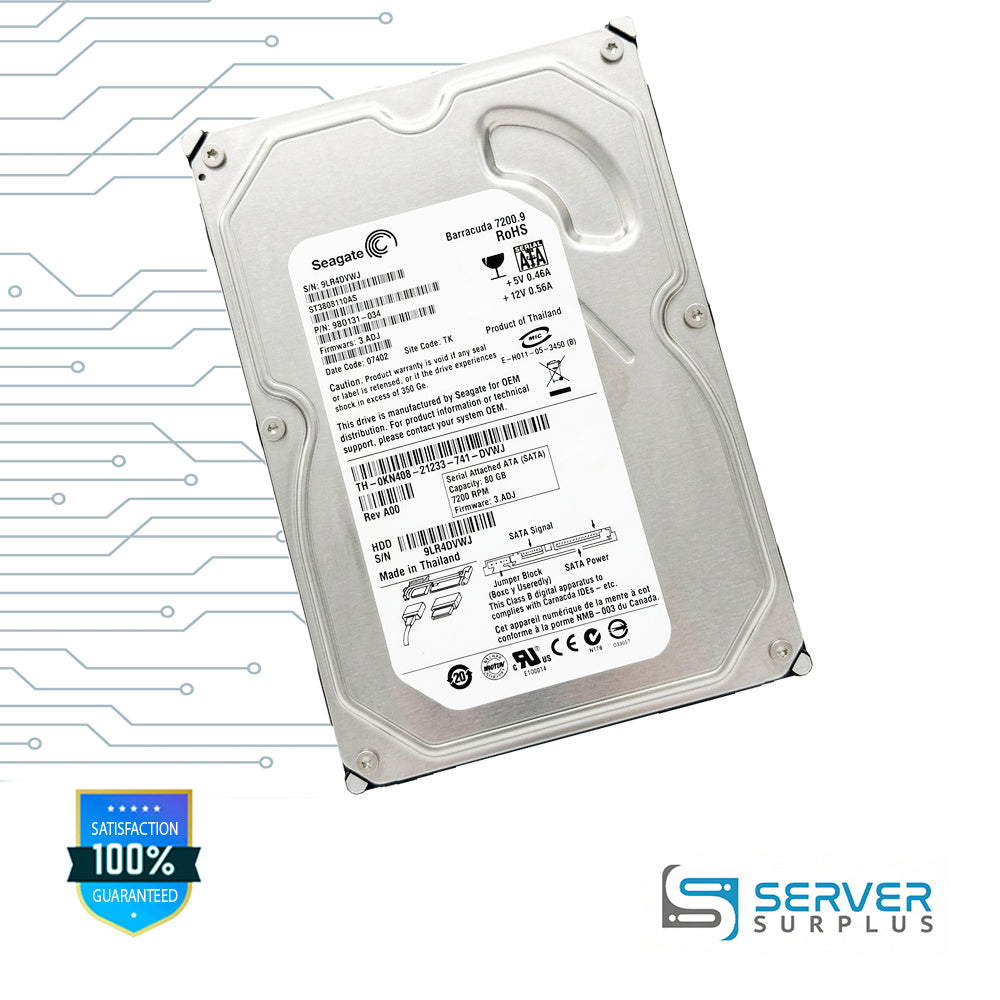 Seagate Barracuda 7200.9 80GB SATA 3.5-Inch Enterprise HDD | ST3808110AS