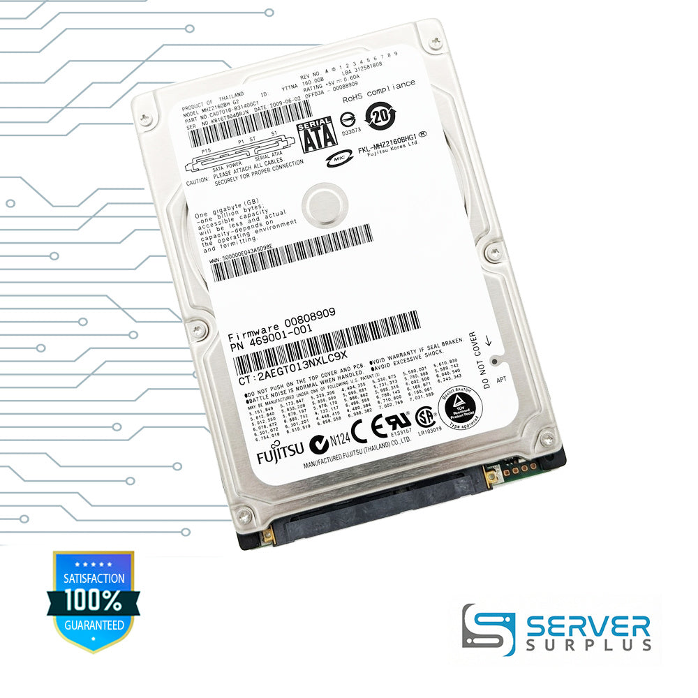 HP MHZ2160BH G2 160GB SATA 2.5 in Enterprise HDD | 469001-001 | CA07018-B31400C1