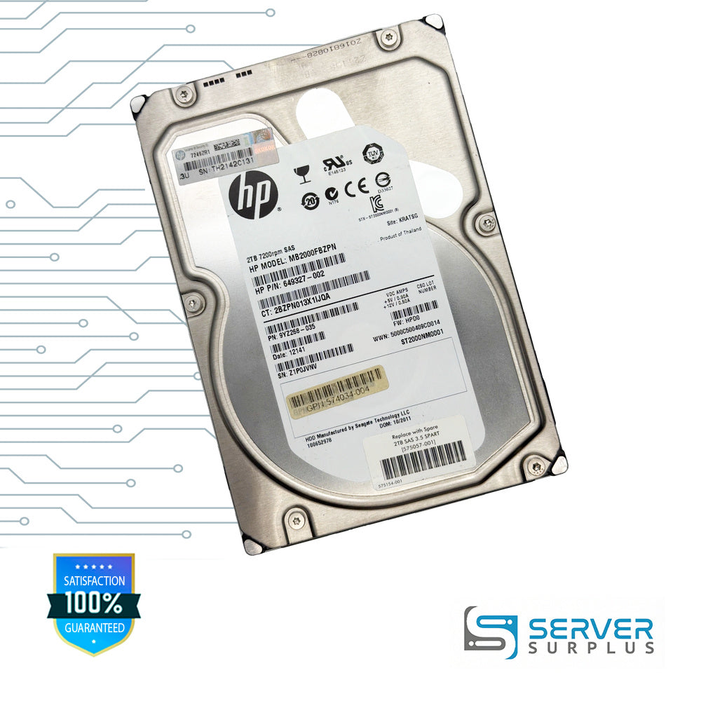 Seagate MB2000FBZPN 2TB SAS 7200 RPM 3.5 in Enterprise HDD | ST2000NM0001