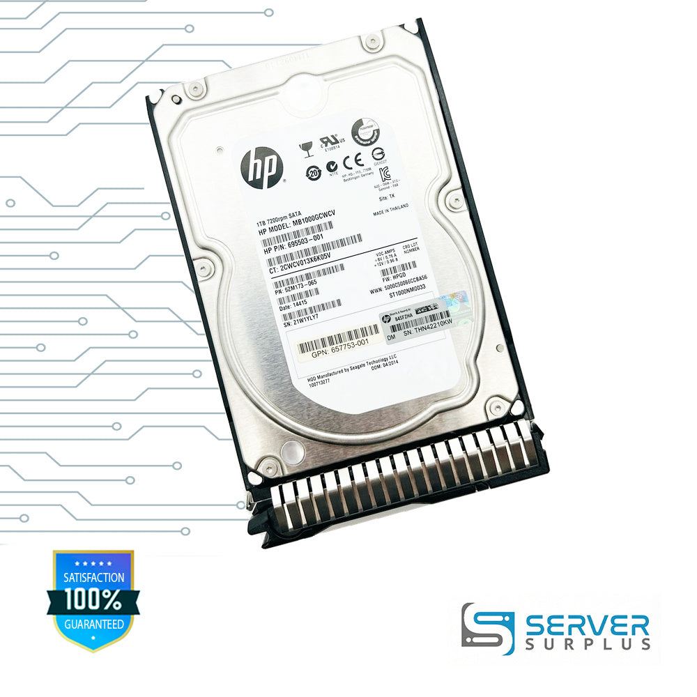 HP MB1000GCWCV 1TB SATA 7.2K 3.5 in Enterprise HDD | 695503-001 | ST1000NM0033 | GPN:657753-001