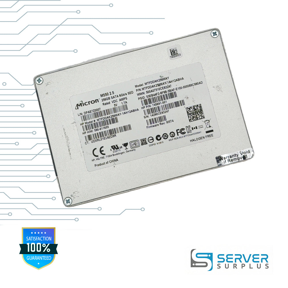 HP M550 256GB SATA 6Gb/s 2.5 in Enterprise SSD | 745691-001 | MTFDDAK256MAY-1AH12ABHA