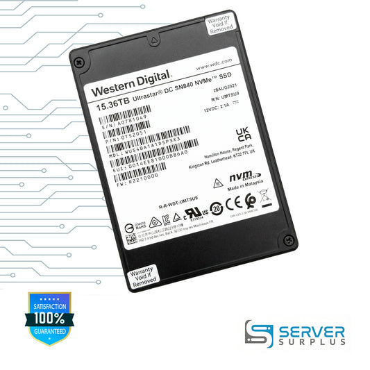 WD Ultrastar DC SN840 15.36TB NVMe 2.5 in Enterprise SSD | 0TS2051 | WUS4BA1A1DSP3X3