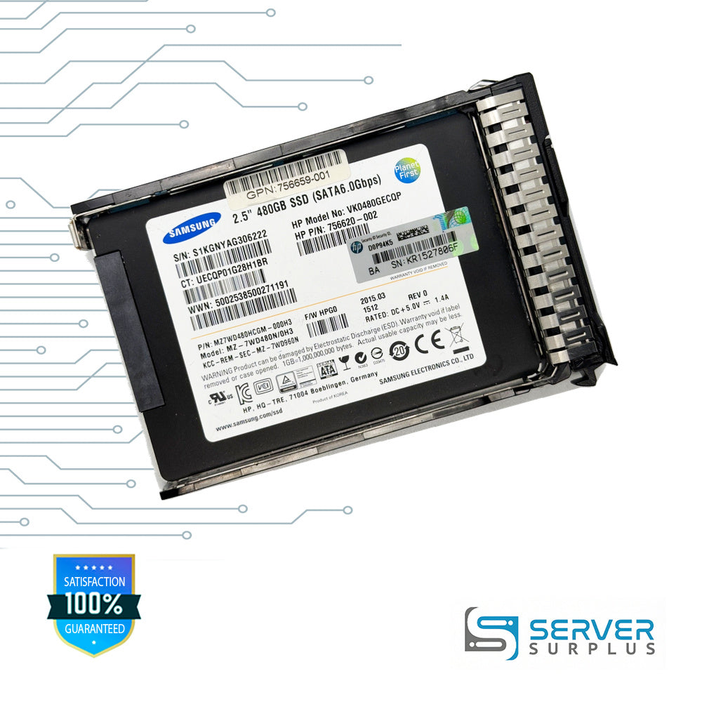 Samsung MZ-7WD480N/0H3 480GB SATA 6Gb/s 6Gb/s 2.5 in Enterprise SSD | MZ7WD480HCGM-000H3