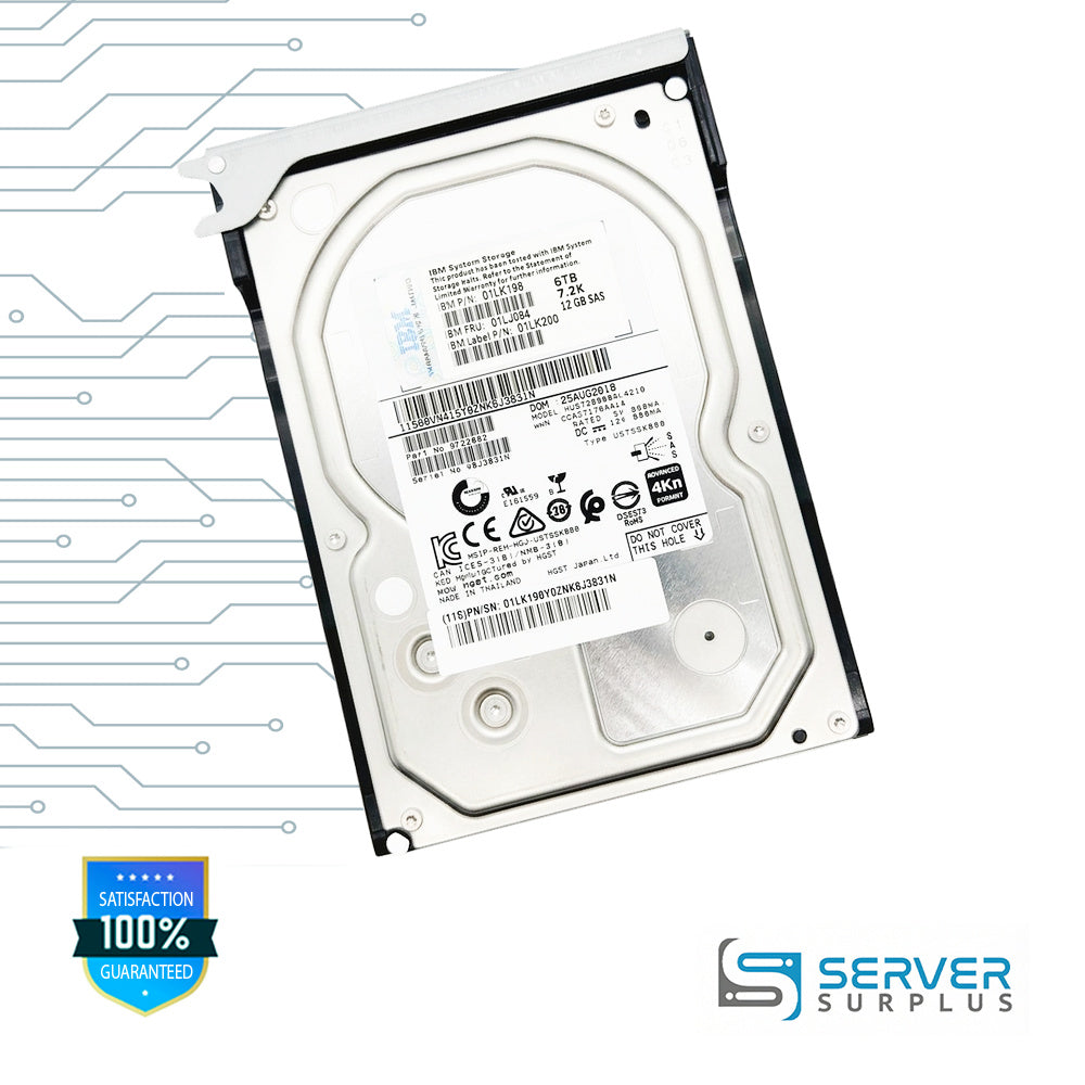 IBM HUS726060AL4210 6TB SAS 7.2K 4Kn 3.5 in Enterprise HDD | 01LJ064 | 0F22882 | 01LK198 | 01LK200