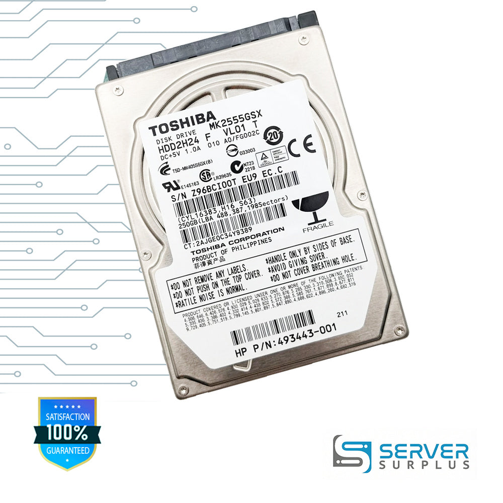 HP 250GB SATA 2.5 in Enterprise HDD | 493443-001 | MK2555GSX