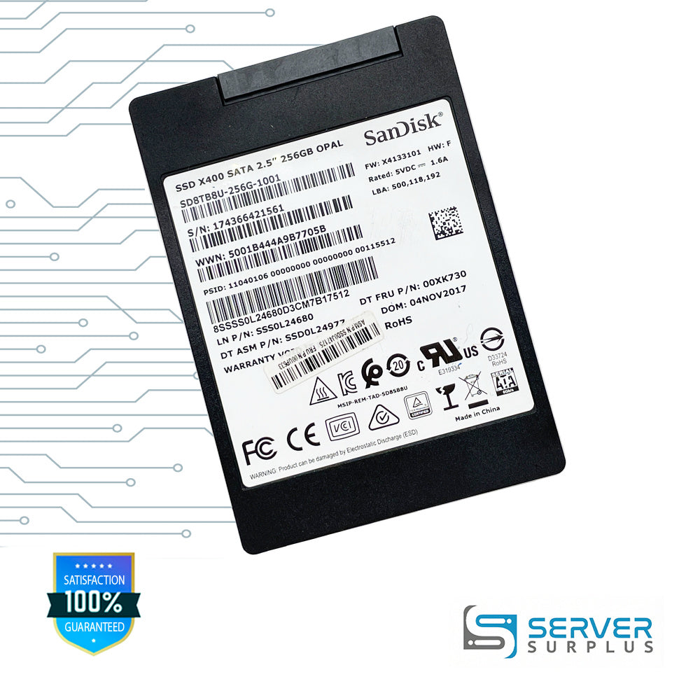 Lenovo X400 256GB SATA 6Gb/s 2.5-Inch Enterprise SSD | 00XK730 | SD8TB8U-256G-1001