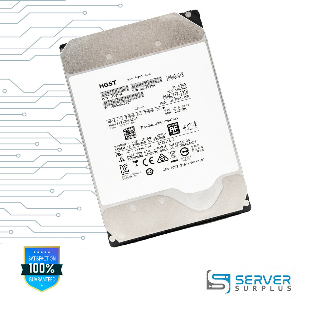 HGST HUH721212AL5204 12TB SAS 12Gb/s 512e 3.5 in Enterprise HDD | 0F29546 | 10602325405