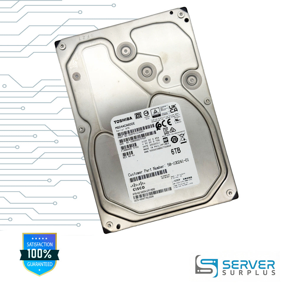 Cisco MG04ACA600E 6TB SATA 6Gb/s 3.5 in Enterprise HDD | 58-100241-01 | HDEPS10JAA51 | UCS-HD6TKL6GN