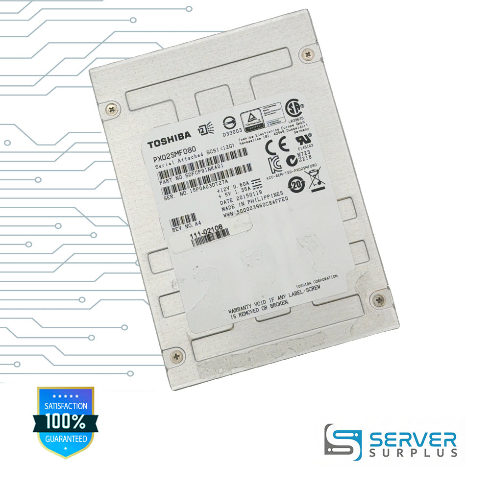 Toshiba PX02SMF080 800GB SAS 12Gb/s 2.5 in Enterprise SSD | SDFCP91NKA01