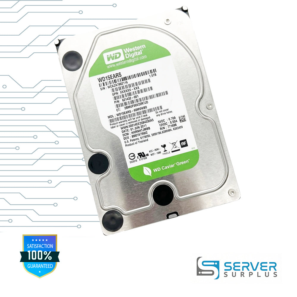 WD Caviar Green 1.5TB 3.5 in Enterprise HDD | WD15EARS | 621432-001