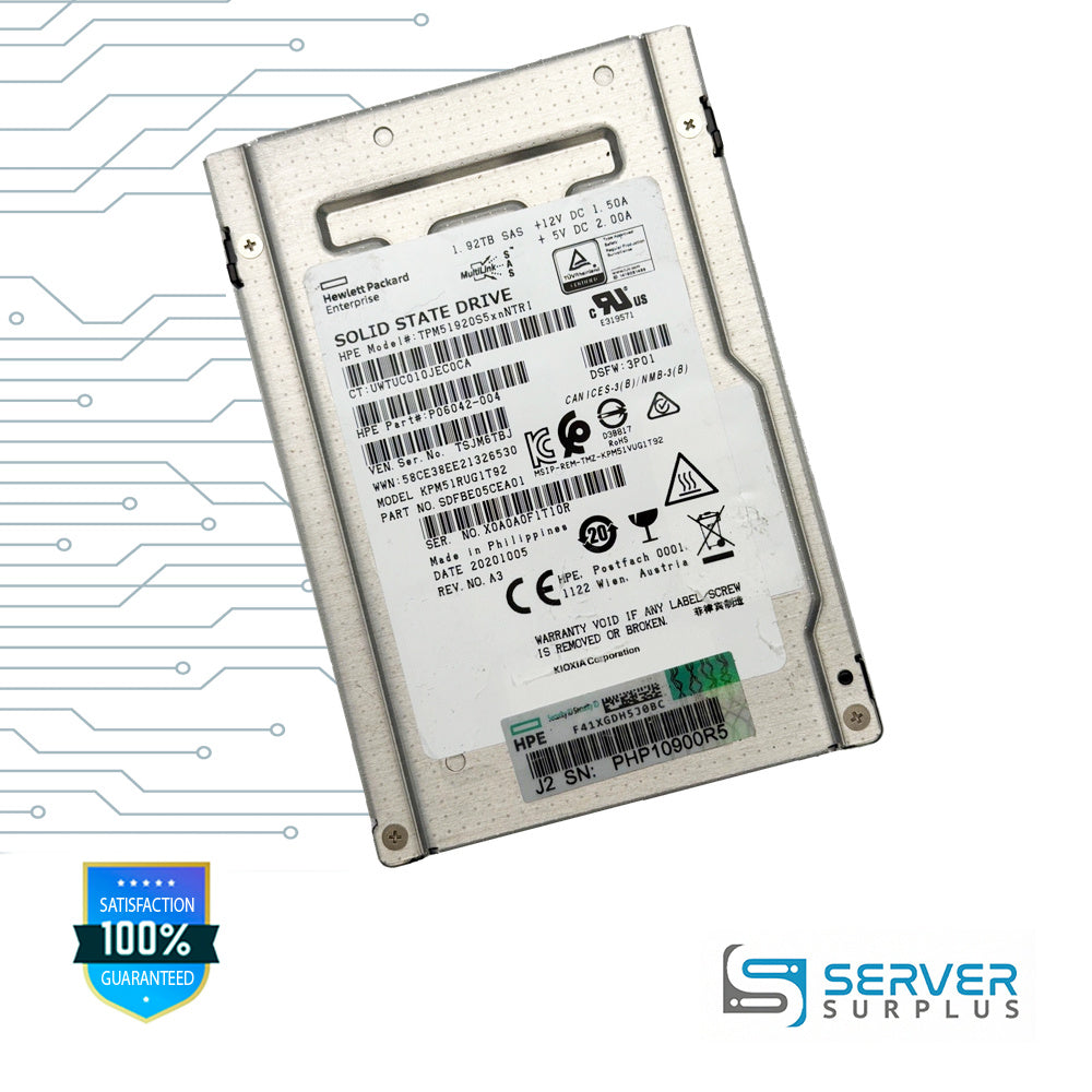 HPE KPM5 1.92TB SAS 2.5 in Enterprise SSD | P06042-004 | SDFBE05CEA01 | TPM51920S5XNNTRI