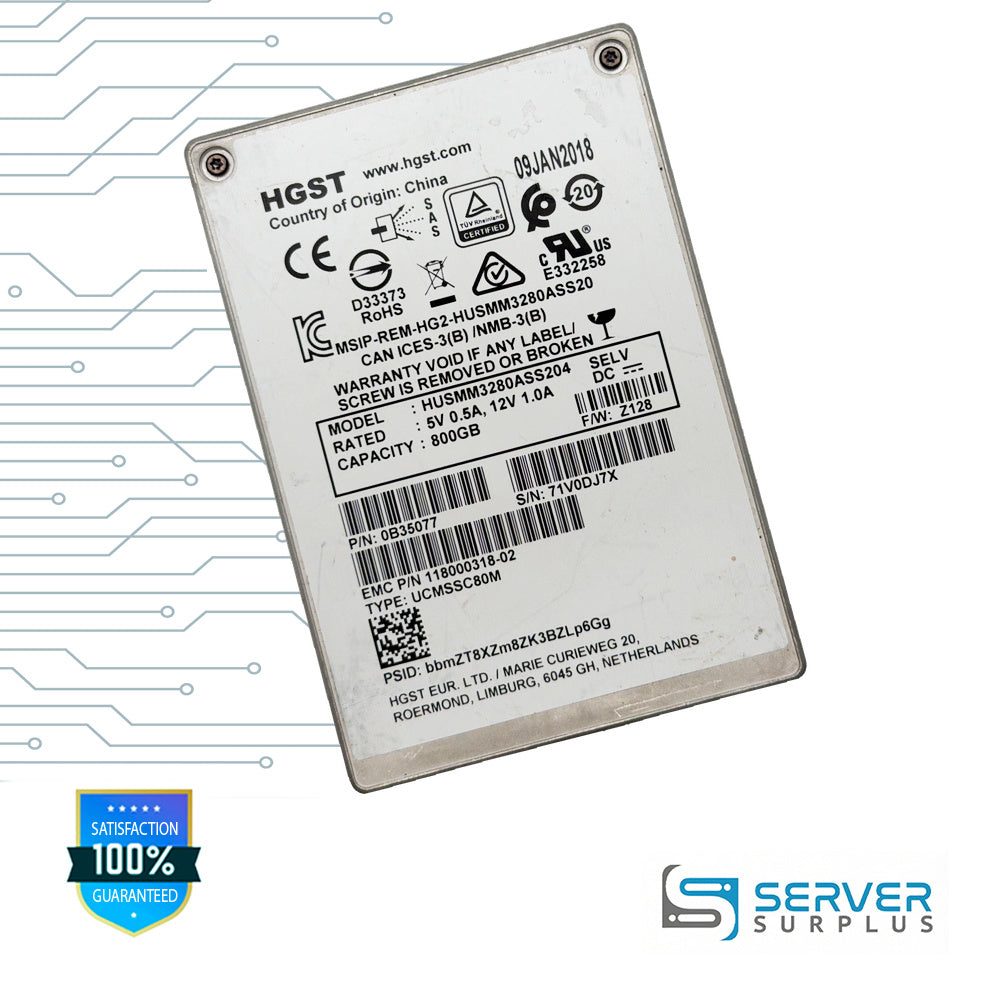HGST HUSMM3280ASS204 800GB SAS 2.5 in Enterprise SSD | 0B35077
