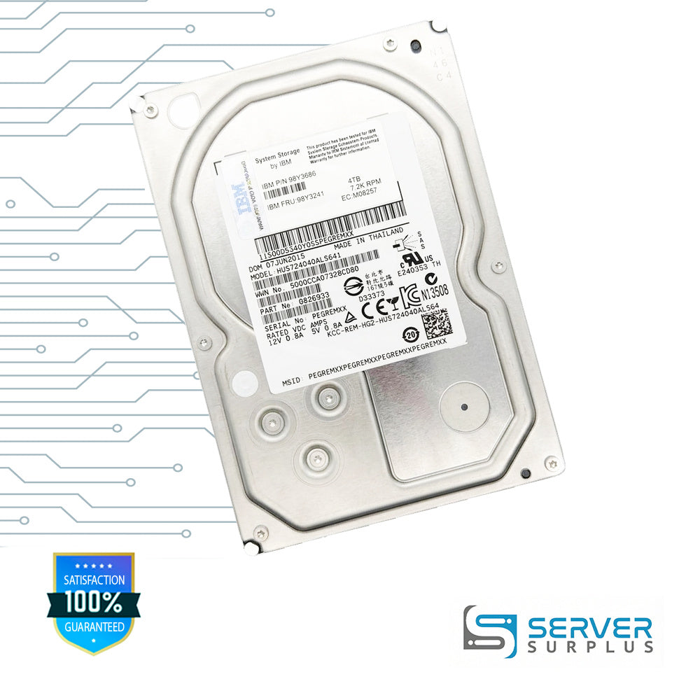 IBM HUS724040ALS641 4TB SAS 7.2K 3.5 in Enterprise HDD | 98Y3241 | 0B26933 | 98Y3686