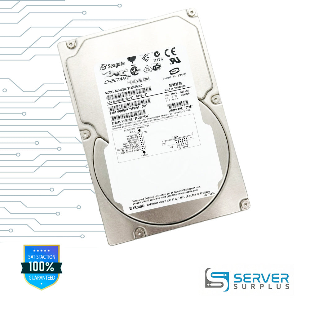 Seagate Cheetah 36.7GB SCSI 10K 3.5 in Enterprise HDD | ST336706LC