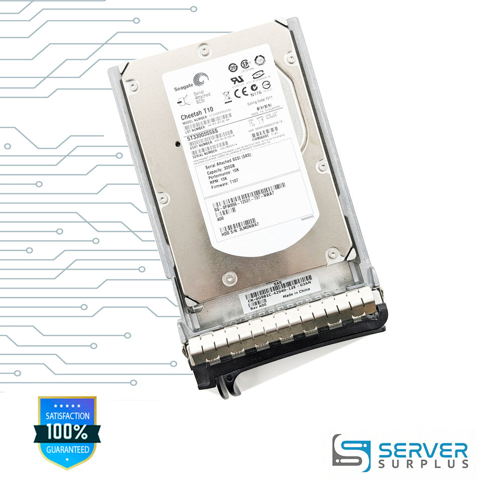 Dell Cheetah T10 300GB SAS 15K 3.5 in Enterprise HDD | 0DW956 | ST3300555SS | DW956