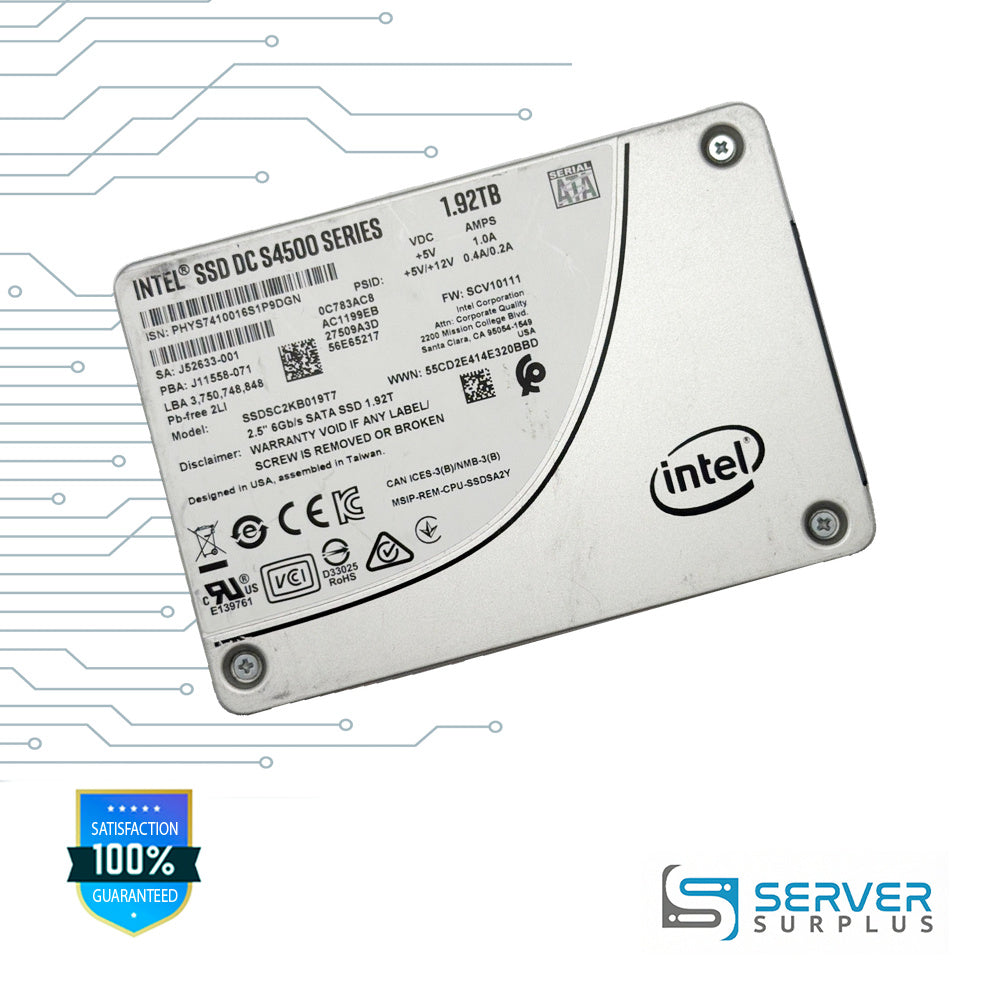 Intel SSD DC S4500 Series 1.92TB SATA 6Gb/s 2.5 in Enterprise SSD | SSDSC2KB019T7