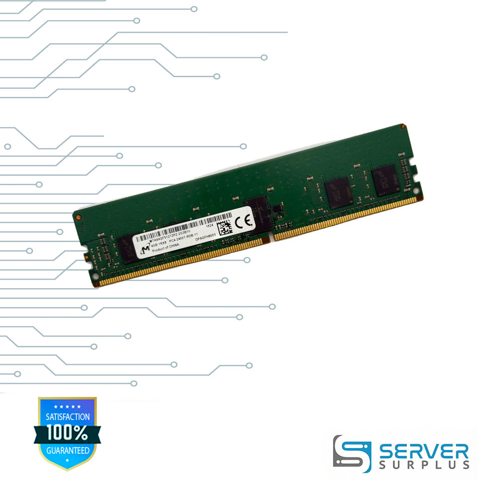 Micron 4GB DDR4-2400 PC4-19200 1Rx8 ECC Registered 288-Pin RDIMM Server Memory | MTA9ASF51272PZ-2G3B1I | MTA9ASF51272PZ