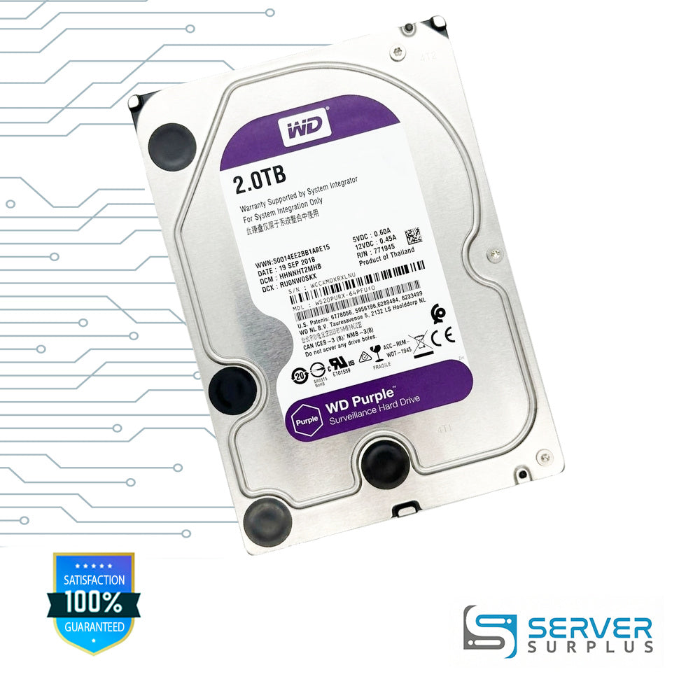 WD Purple 2TB 3.5 in Enterprise HDD | WD20PURX-64PFUY0 | 771945