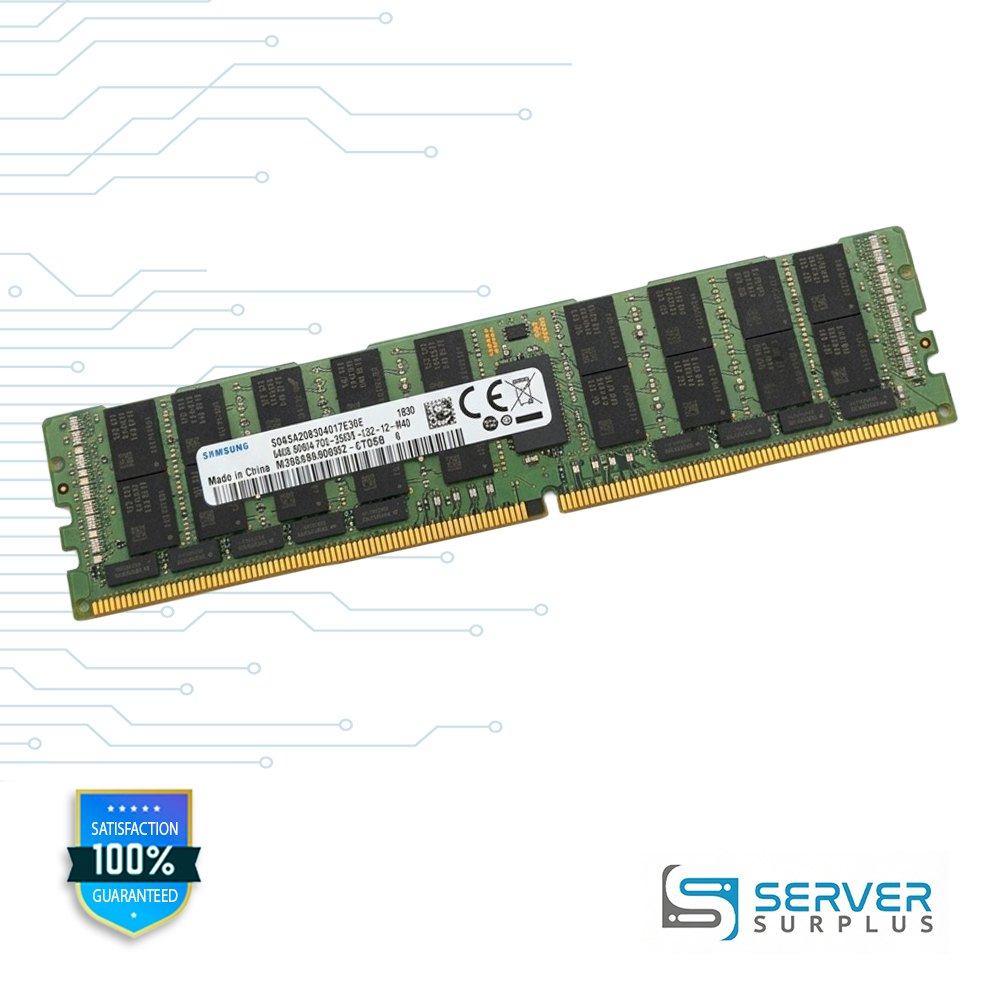 Samsung 64GB DDR4-2666 PC4-21300 4DRx4 ECC Load-Reduced 288-Pin LRDIMM Server Memory | M386A8K40BM2-CTD6Q