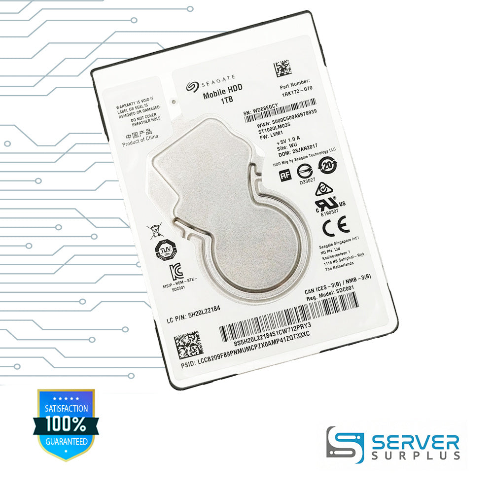 Lenovo Mobile HDD 1TB 2.5 in Enterprise HDD | 5H20L22184 | ST1000LM035 | 1RK172-070