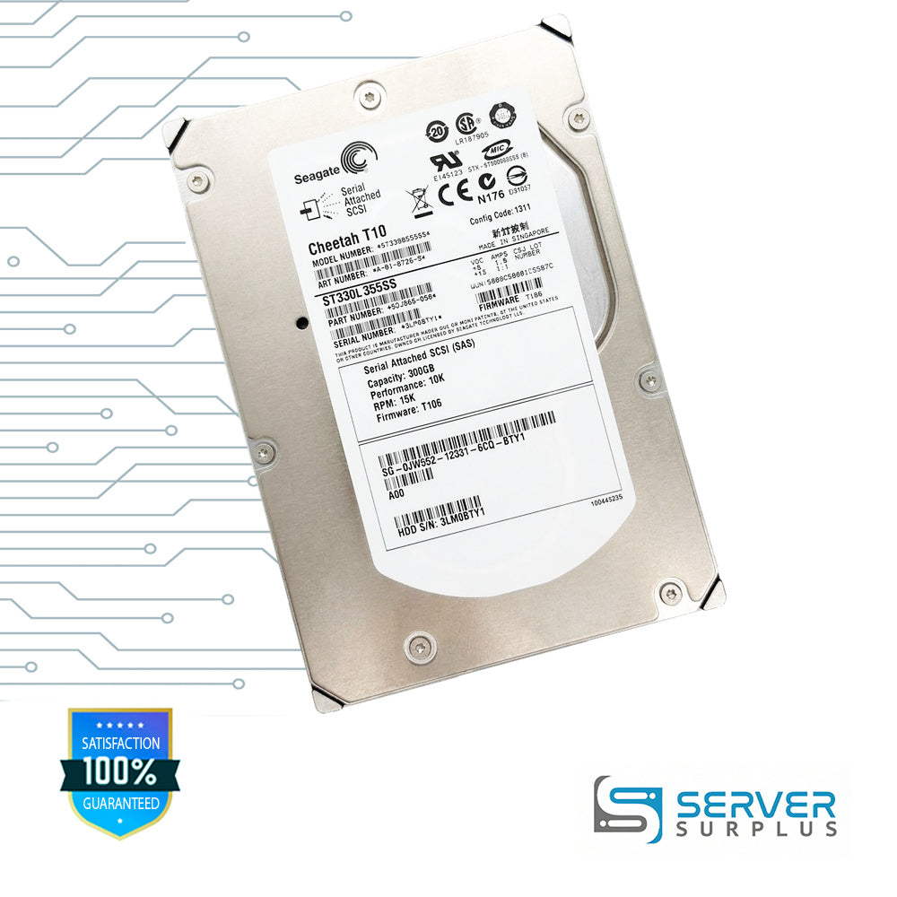 Dell Cheetah 15K.5 300GB SAS 15K RPM 3.5 in Enterprise HDD | 0JW552 | ST3300555SS | SG-0JW552-12531-6CQ-BTY1 | JW552