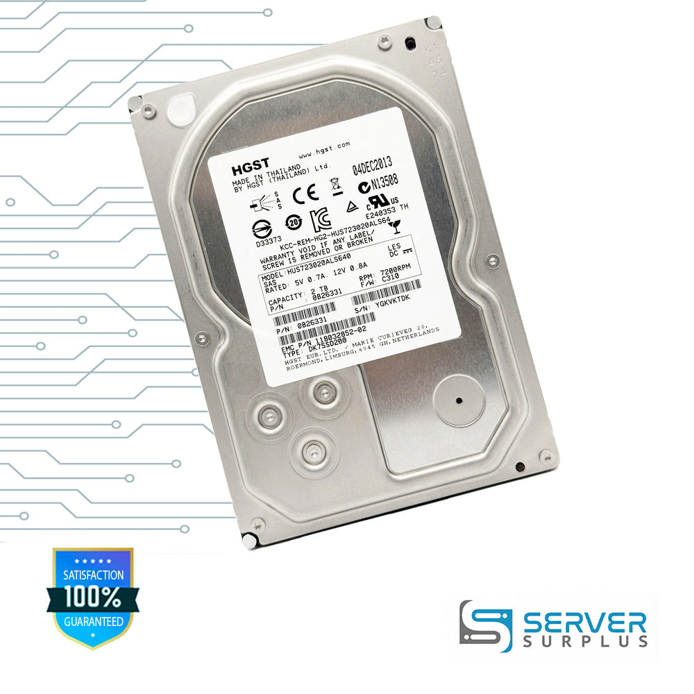 HGST HUS723020ALS640 2TB SAS 7200 RPM 3.5 in Enterprise HDD | 0B26331