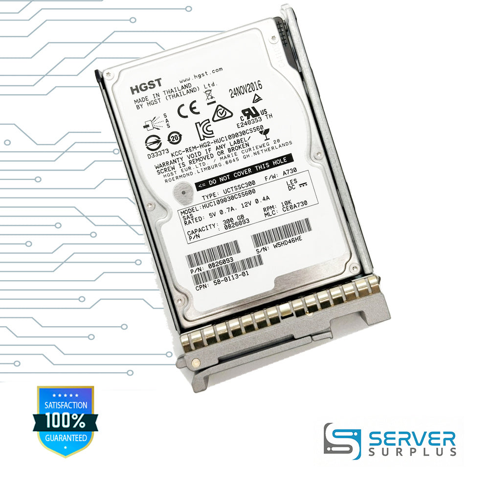 HGST HUC109030CSS600 300GB SAS 10K 2.5 in Enterprise HDD | 0B26093