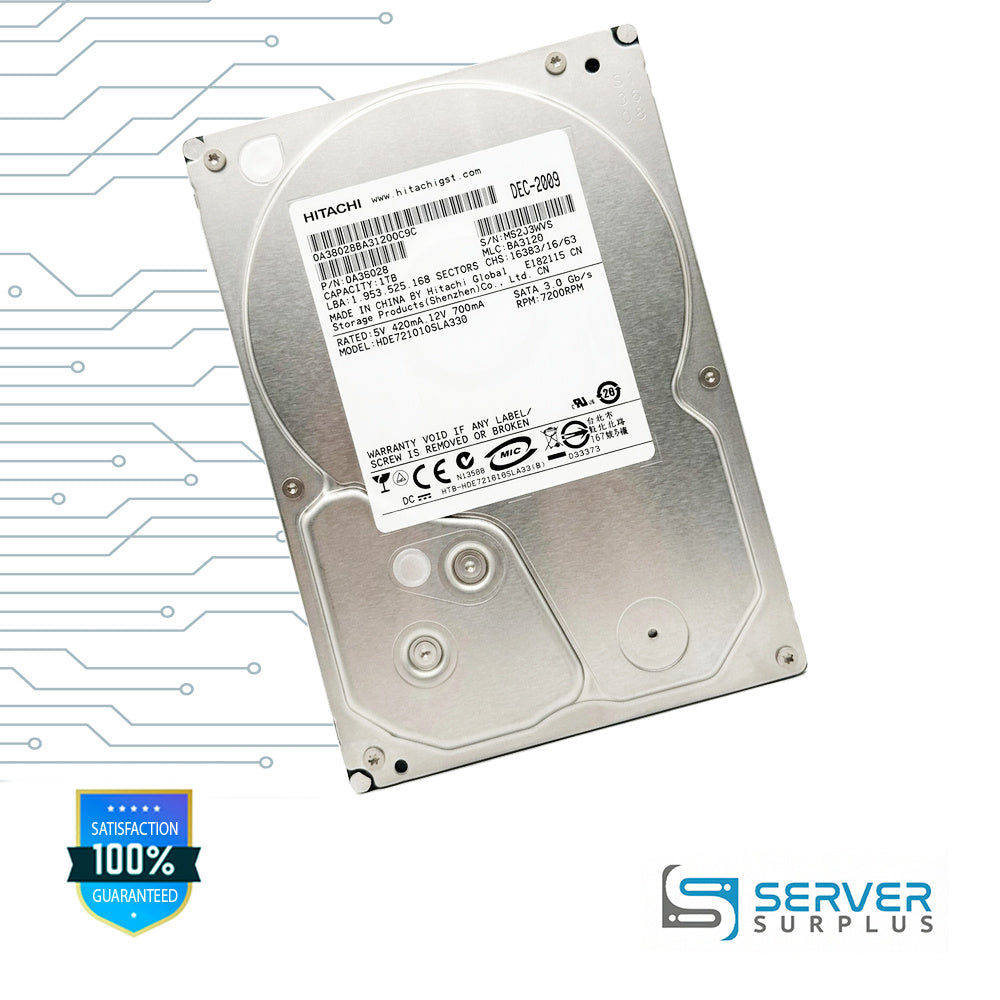 Hitachi HDE721010SLA330 1TB SATA 3Gb/s 3.0 Gb/s 3.5 in Enterprise HDD | 0A38028