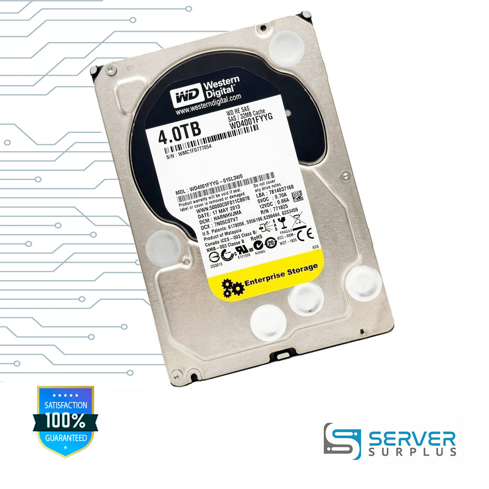 WD RE SAS 4TB SAS 3.5 in Enterprise HDD | WD4001FYYG