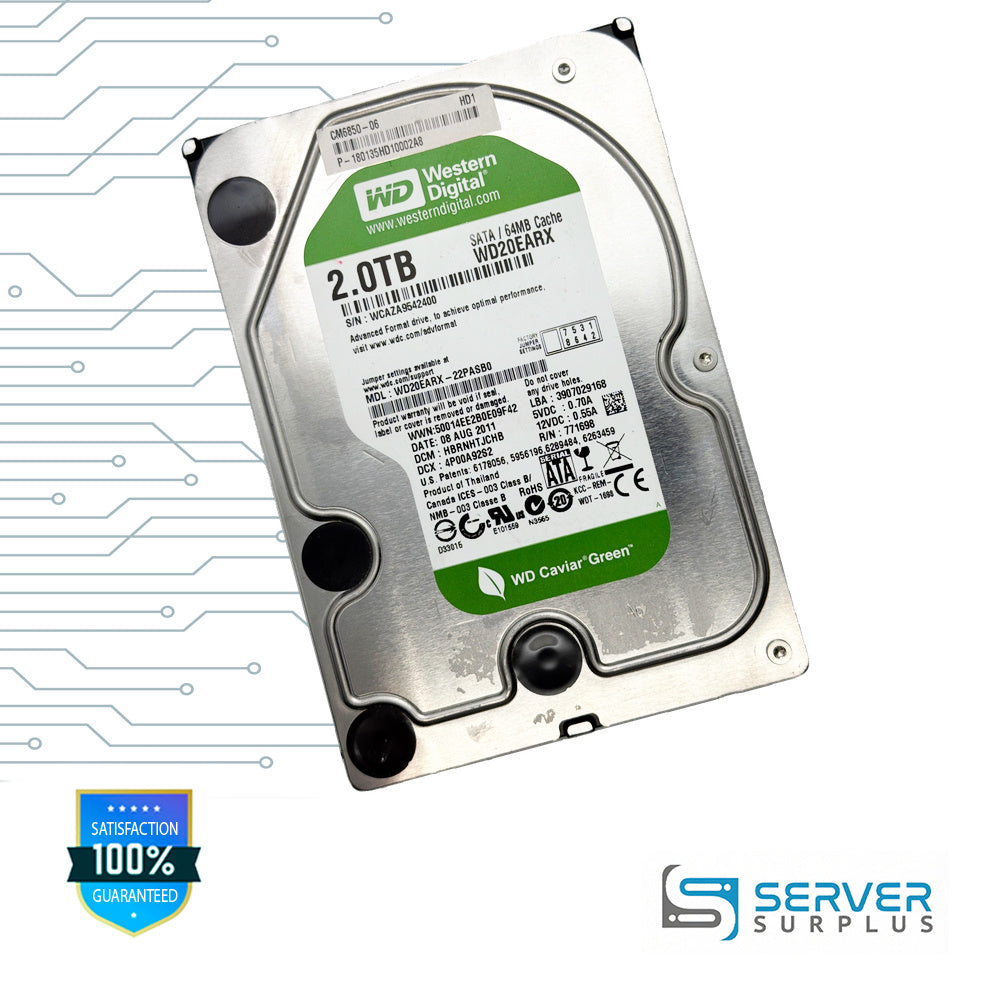 WD Caviar Green 2.0TB SATA 3.5 in Enterprise HDD | WD20EARX