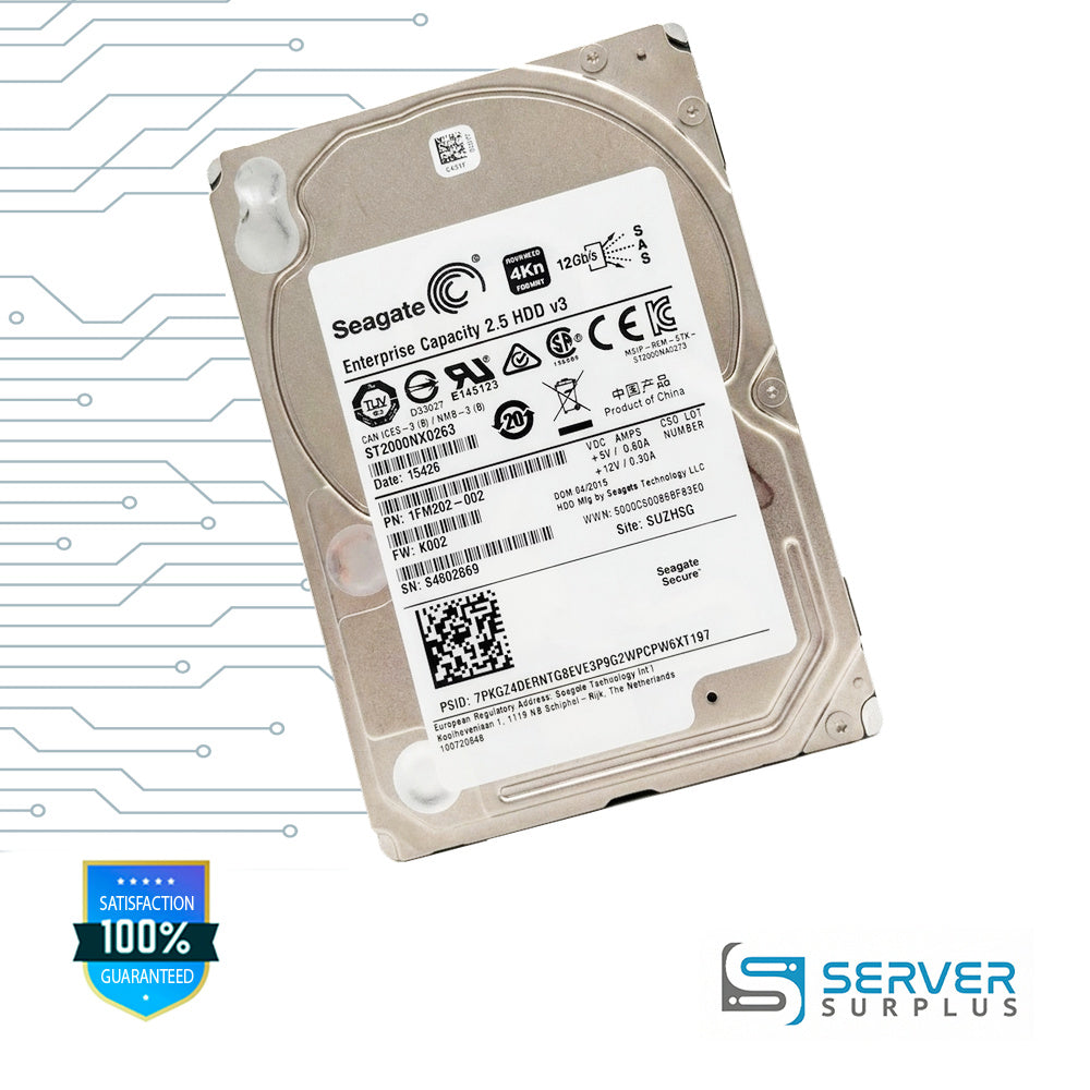 Seagate 2TB SAS 12Gb/s 2.5 in Enterprise HDD | ST2000NX0263