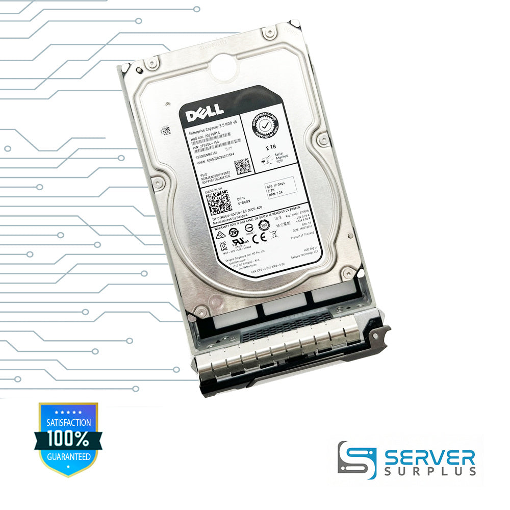 Dell 2TB SAS 12Gb/s 3.5 in Enterprise HDD | 07RCGV | ST2000NM0155 | 7RCGV